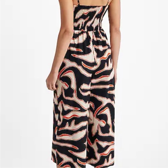 Express Black and Cream Swirl Jumpsuit - Picture 4 of 5